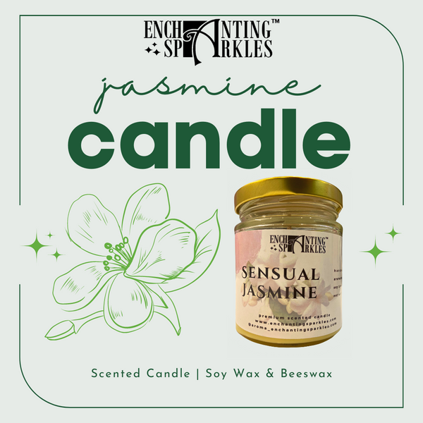 Sensual Jasmine Scented Aromatherapy Soy Wax Candle