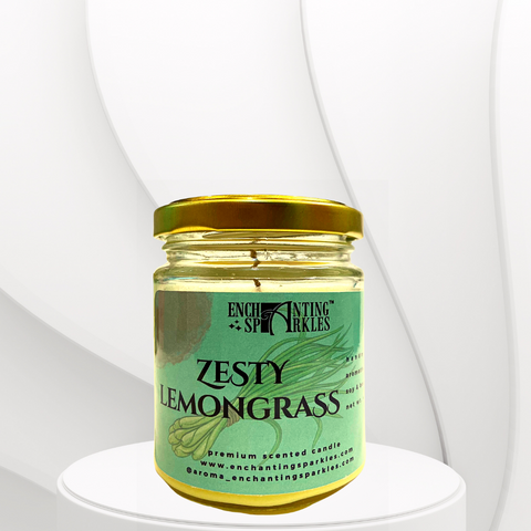 Zesty Lemongrass Scented Aromatherapy Soy Wax Candle