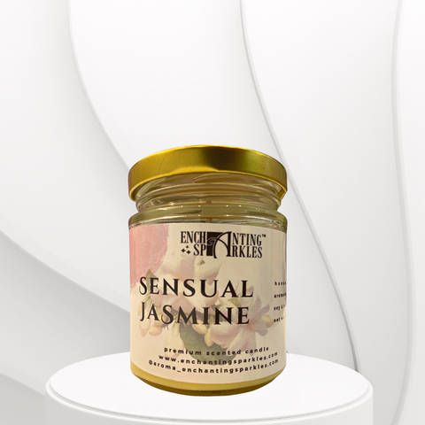 Sensual Jasmine Scented Aromatherapy Soy Wax Candle