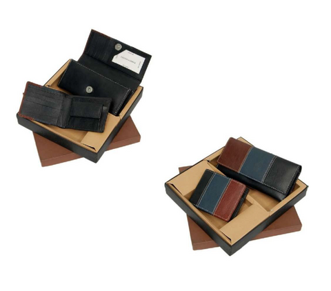 Pure Leather Premium Men's & Ladies Tri Color Wallet Combo for gifting / Personal use