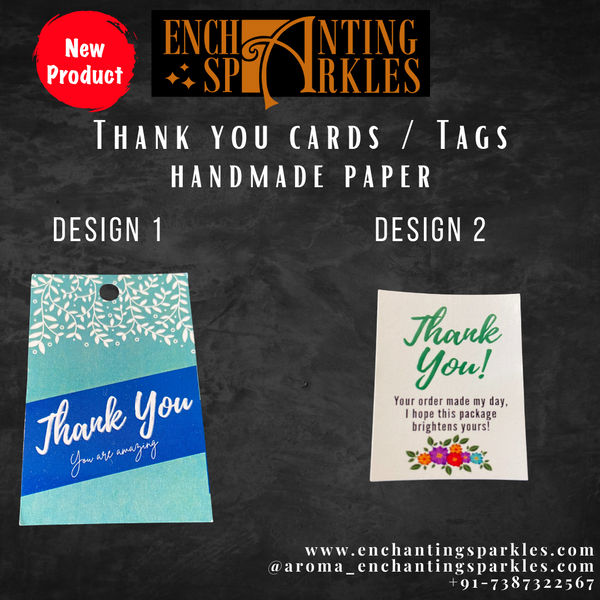 Eco Friendly "Thank You" Packing Card / Tags (Mulitple Designs)