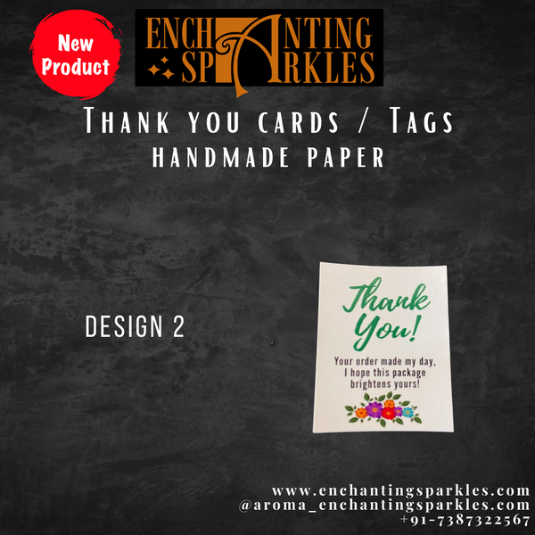 Eco Friendly "Thank You" Packing Card / Tags (Mulitple Designs)