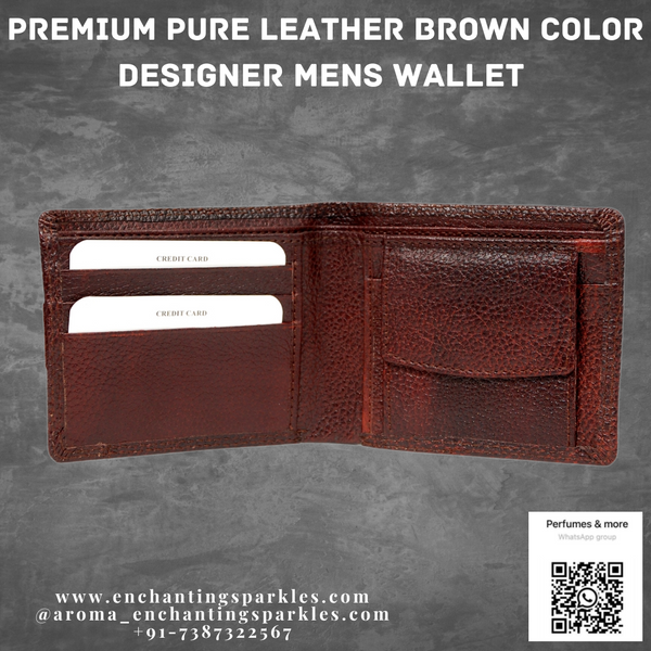 Pure Leather Premium Men's Brown Color Wallet with removable Card Holder